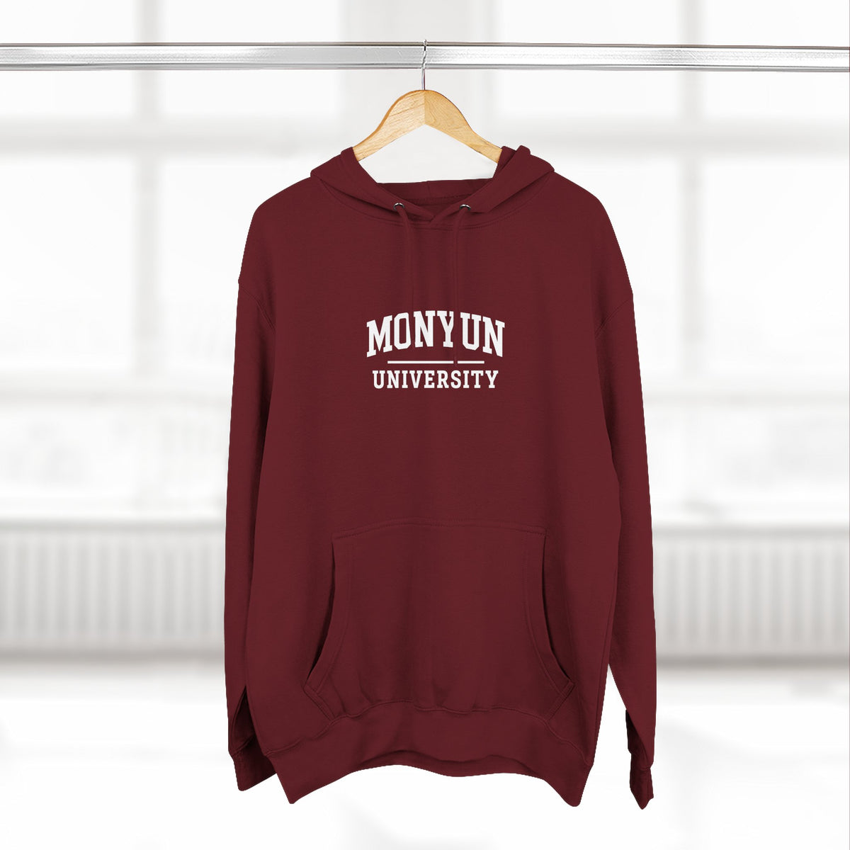 MONYUN University Three-Panel Fleece Hoodie