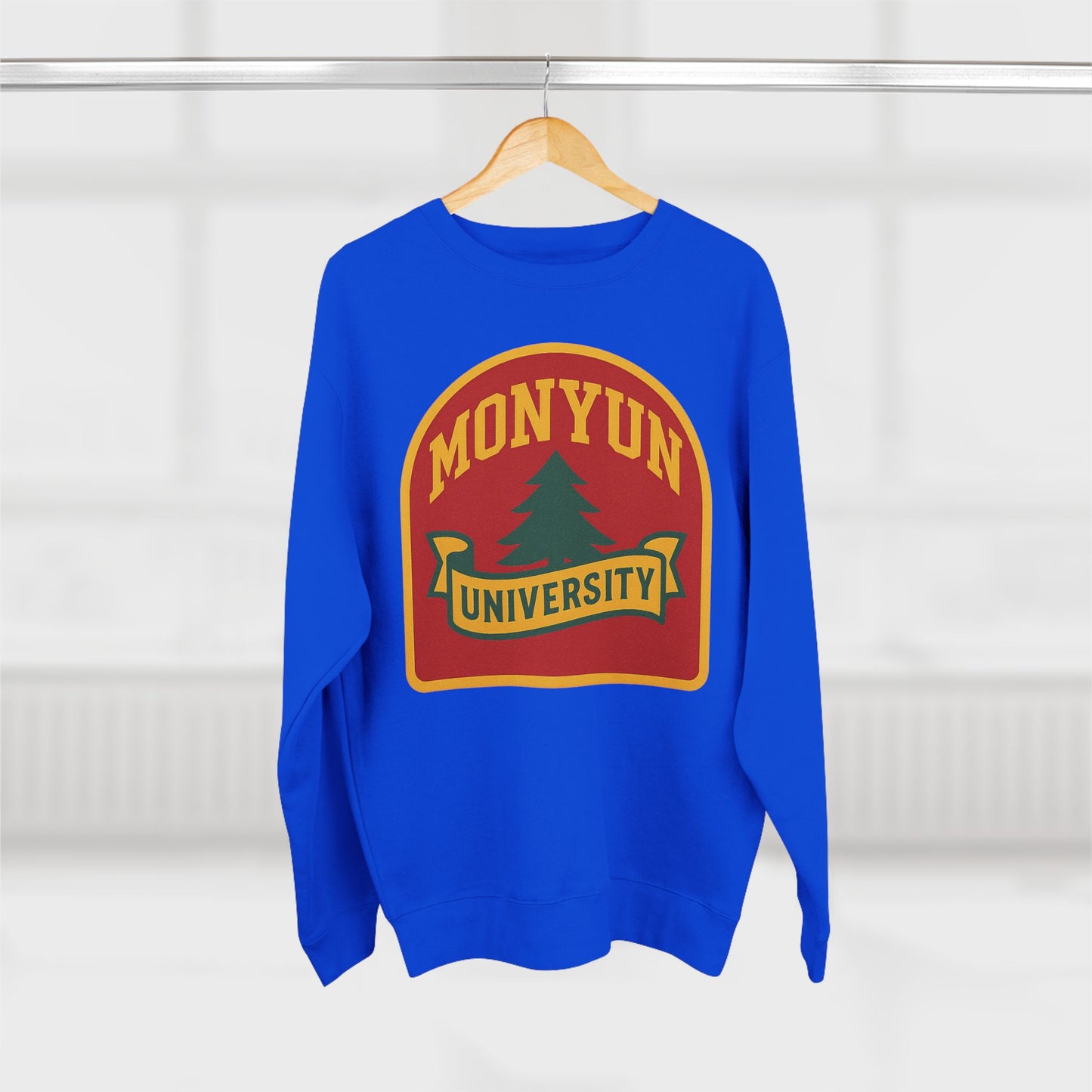MONYUN University-Retro University Crewneck Sweatshirt, Unisex Sweatshirt, College Sweatshirt, Warm Pullover, Gift for Students, Campus Apparel, Vintage Style