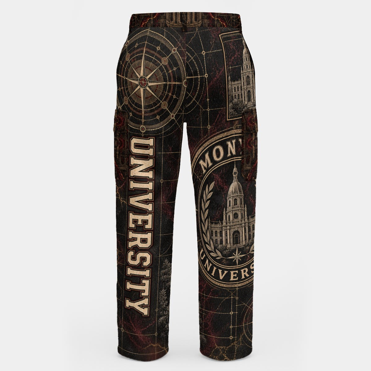 MONYUN University “Legacy Architecture” All-Over Print Men's Cargo Pants