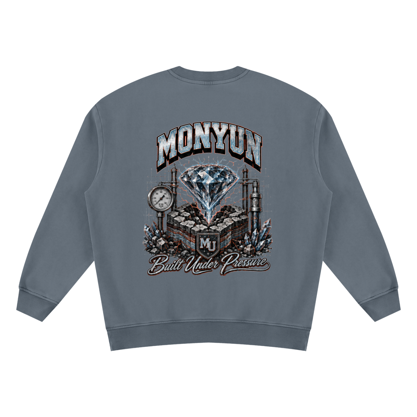 MONYUN university Vintage Wash Fleece Sweatshirt