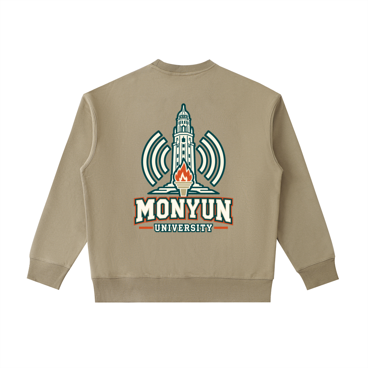 MONYUN university Heavyweight Patch Pocket Crewneck Sweatshirt