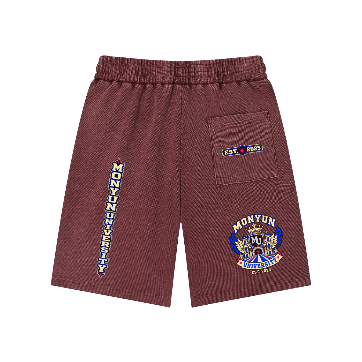 MONYUN university- Royal Transit Mineral Wash Waffle Knit Shorts