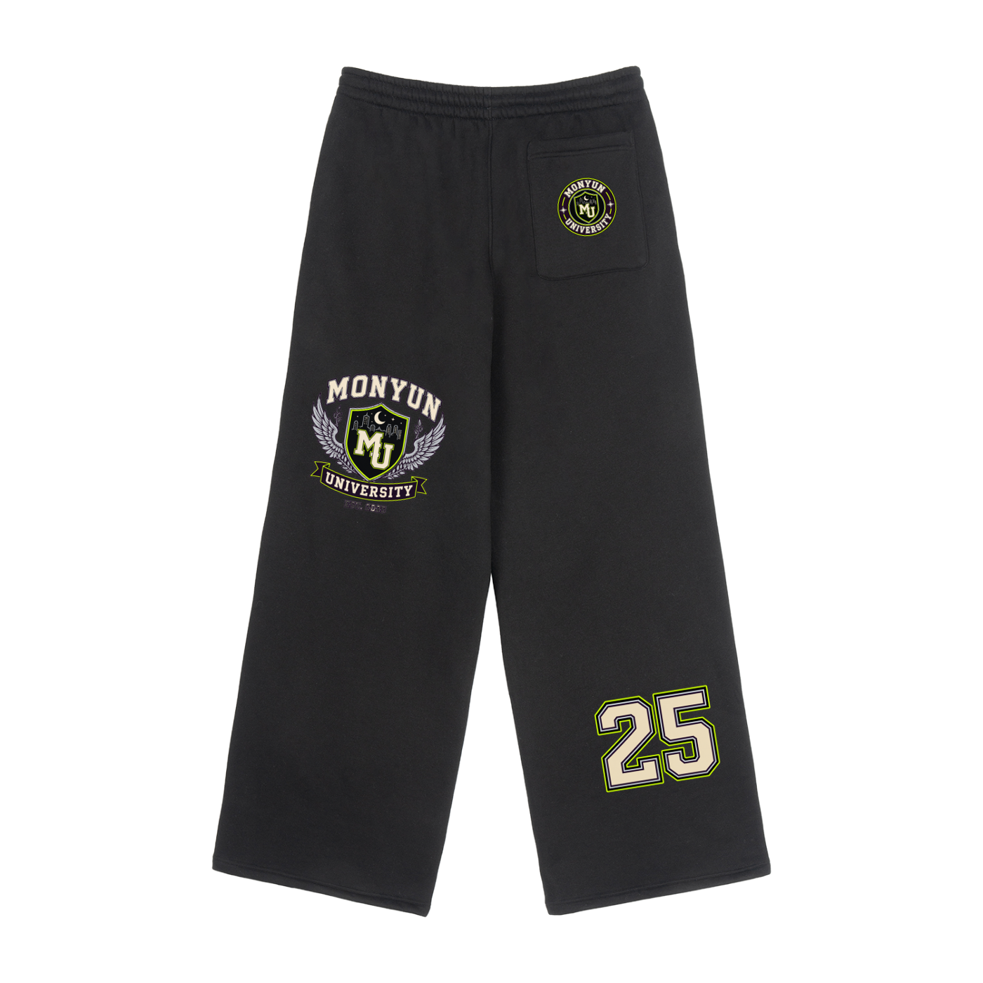 MONYUN university Fleece Drawstring Straight-Leg Sweatpants