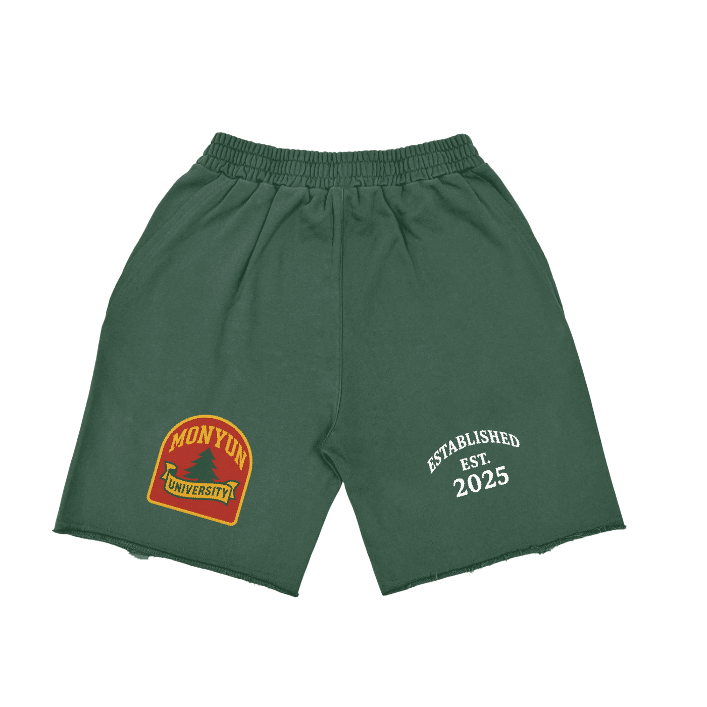 MONYUN university Vintage Washed Tiger Stripes Short Pants