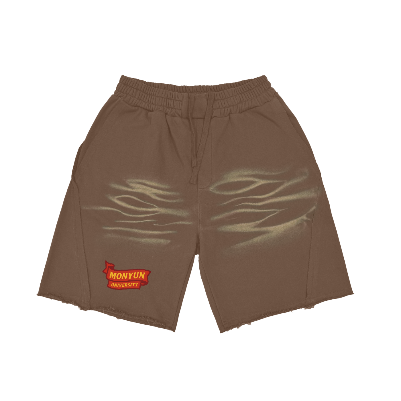 MONYUN university Vintage Washed Tiger Stripes Short Pants