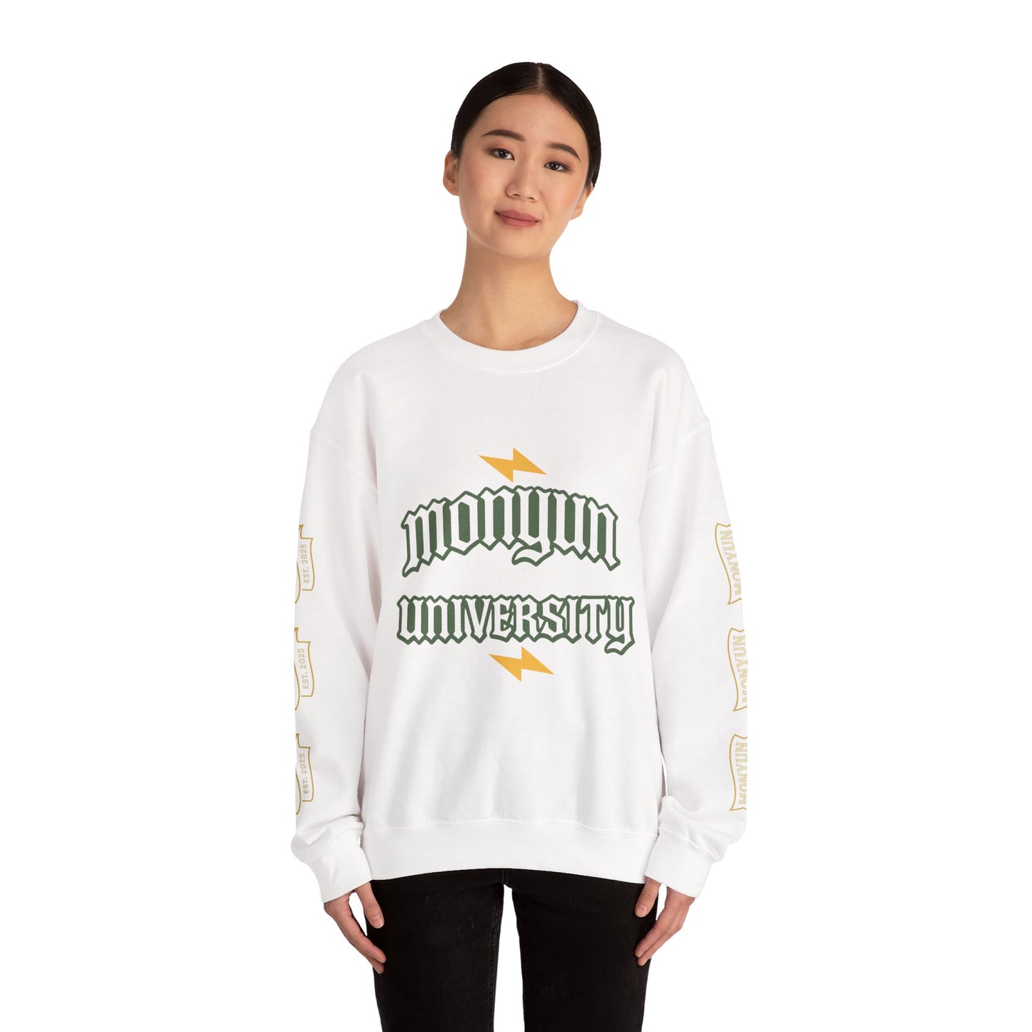Monyun University Crewneck Sweatshirt, Cozy College Apparel, Unisex Gift for Students, Perfect for Graduation, School Spirit Merch