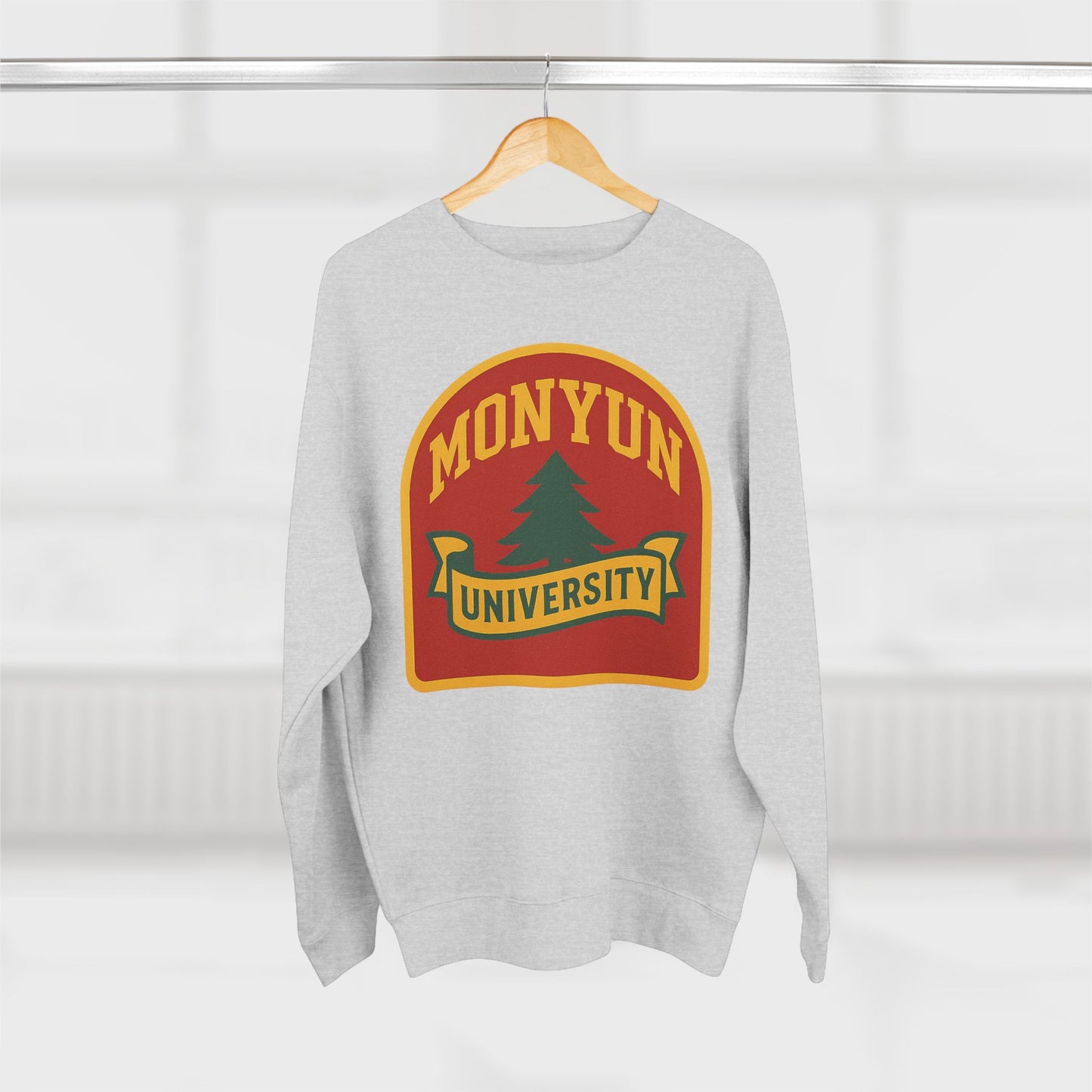 MONYUN University-Retro University Crewneck Sweatshirt, Unisex Sweatshirt, College Sweatshirt, Warm Pullover, Gift for Students, Campus Apparel, Vintage Style