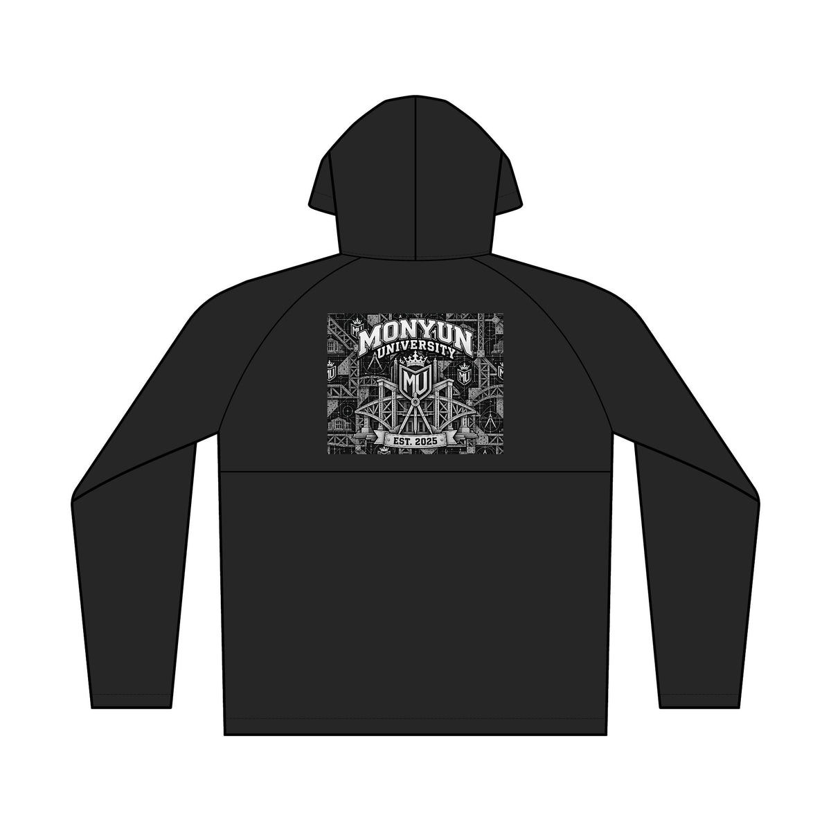 Cyrus Windbreaker Hoodie - Lightweight Black Anorak Jacket with Front Pocket