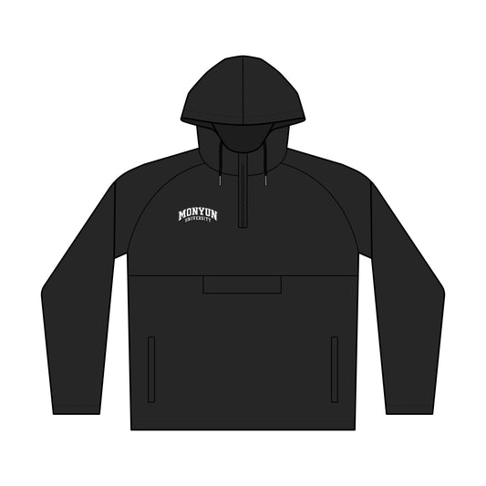 Cyrus Windbreaker Hoodie - Lightweight Black Anorak Jacket with Front Pocket