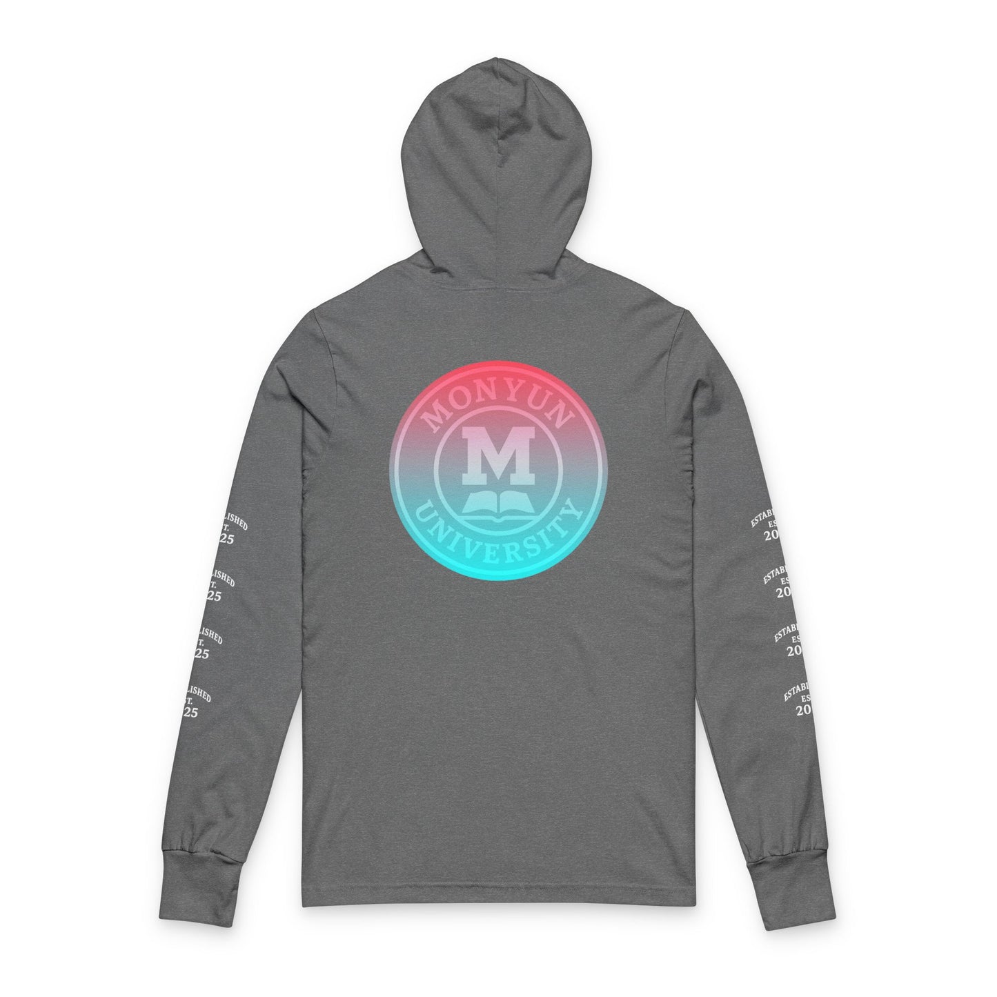 MONYUN University-Stylish Unisex Hooded Long Sleeve Tee - Perfect for College Life, Casual Outings, Beach Days, Layering