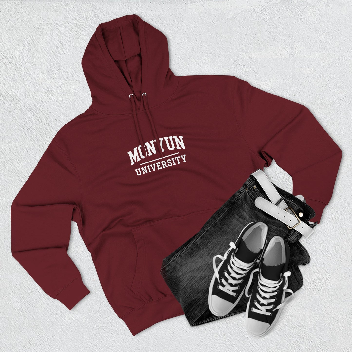 Three-Panel MONYUN University Fleece Hoodie, College Sweatshirt, Cozy Campus Wear, Perfect Graduation Gift, Trendy Student Apparel, [...]