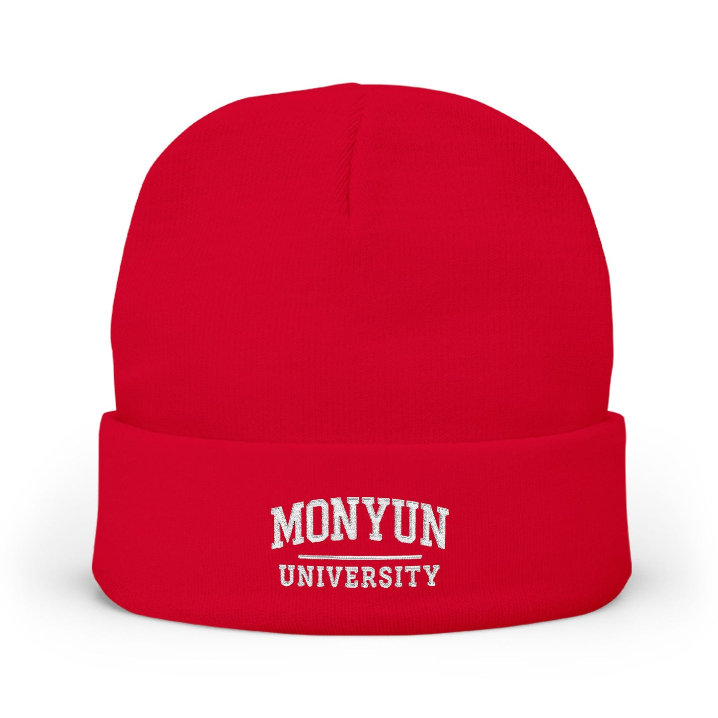 MONYUN University-Embroidered Knit Beanie -  Spirit Wear, College Student Gift, Winter Accessory, Custom Beanie, Warm Fashion Hat