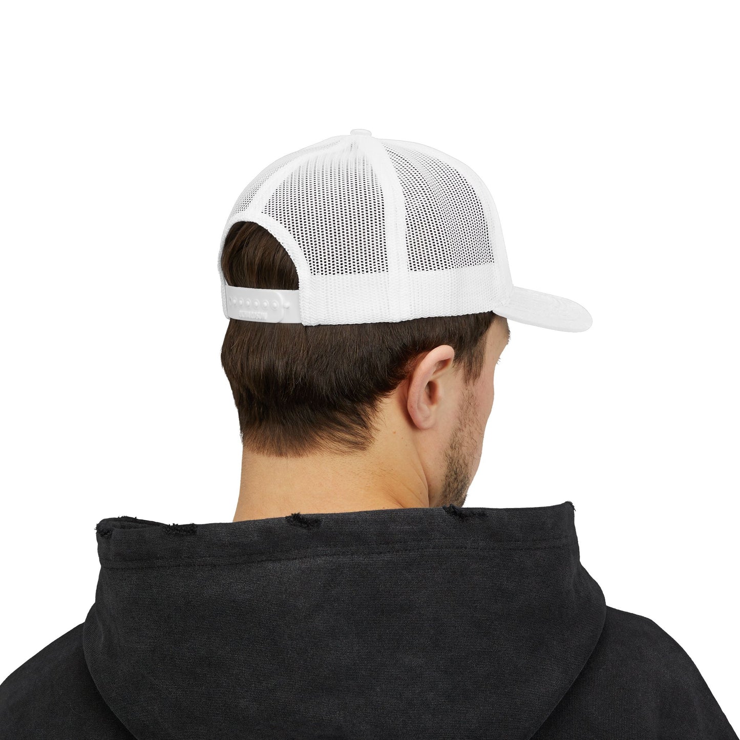 MONYUN university Trucker Cap — Vintage Clock Tower 'Midnight' Embroidered Snapback