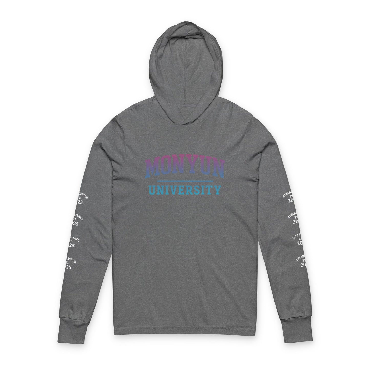 MONYUN University-Stylish Unisex Hooded Long Sleeve Tee - Perfect for College Life, Casual Outings, Beach Days, Layering