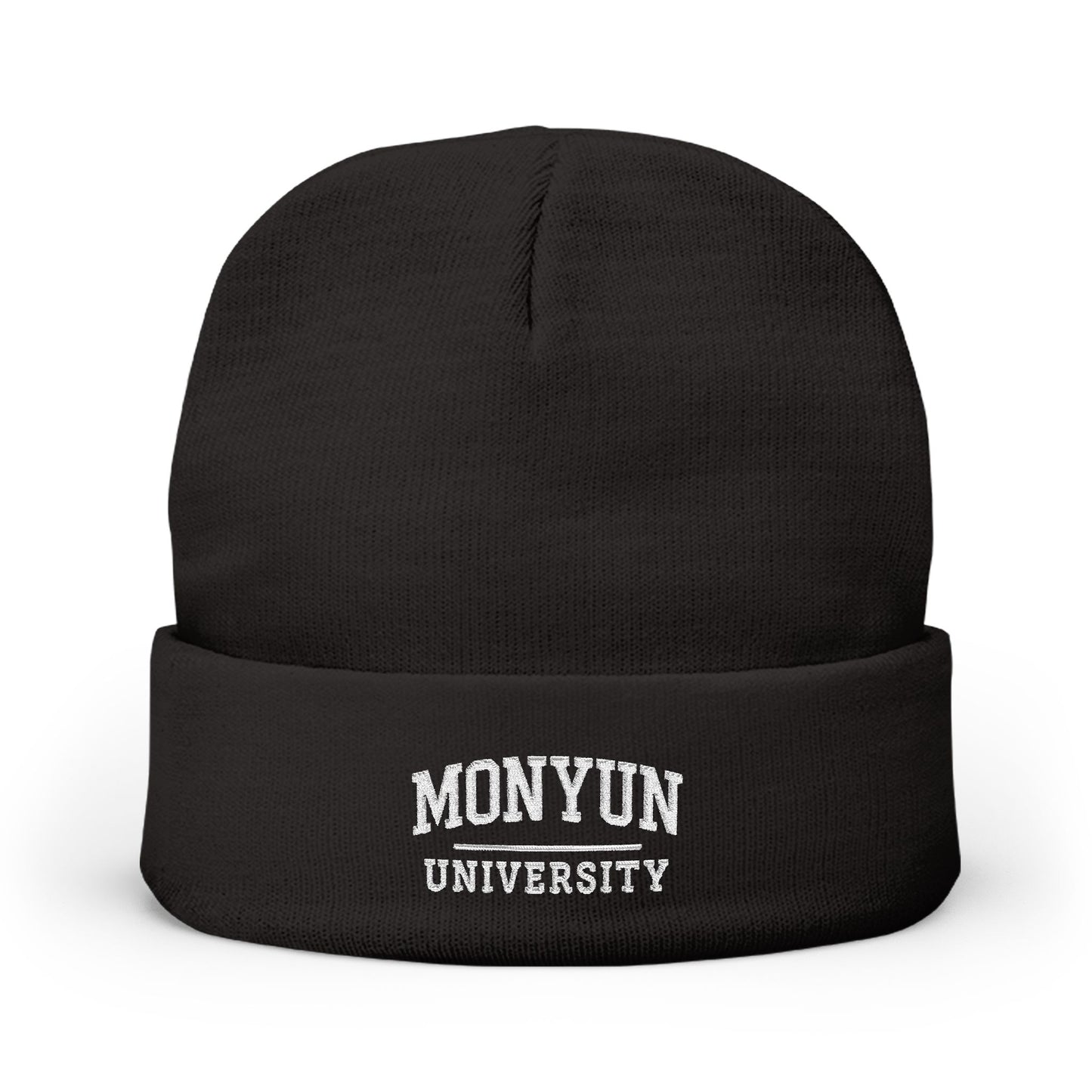 MONYUN University-Embroidered Knit Beanie -  Spirit Wear, College Student Gift, Winter Accessory, Custom Beanie, Warm Fashion Hat