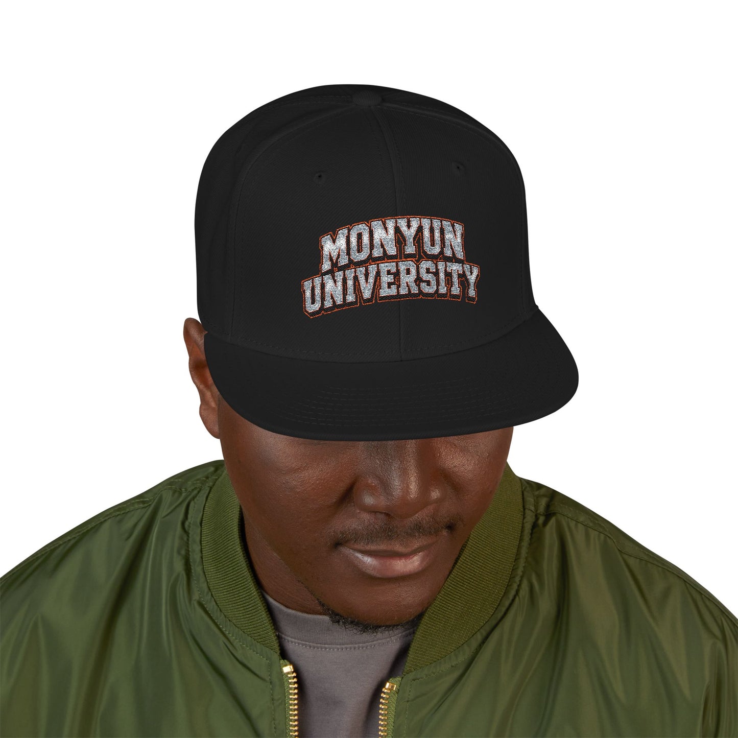 MONYUN university Snapback Hat — Embroidered Patch