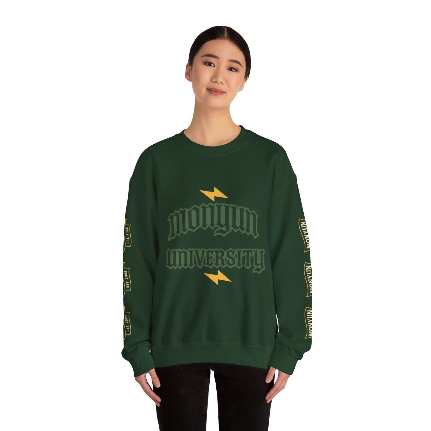 Monyun University Crewneck Sweatshirt, Cozy College Apparel, Unisex Gift for Students, Perfect for Graduation, School Spirit Merch