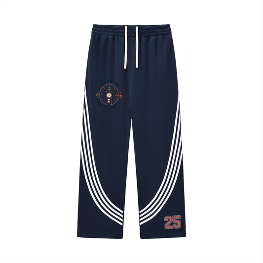 MONYUN university- Legacy Hour Curved Stripe Straight Sweatpants