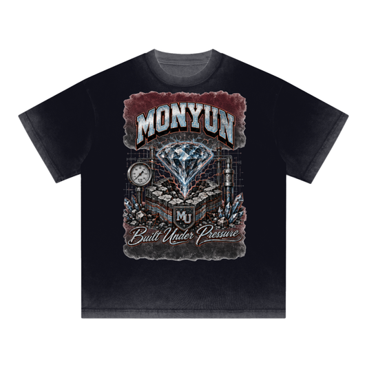MONYUN University- Built Under Pressure Reverse Dyed Loose Cotton T-Shirt