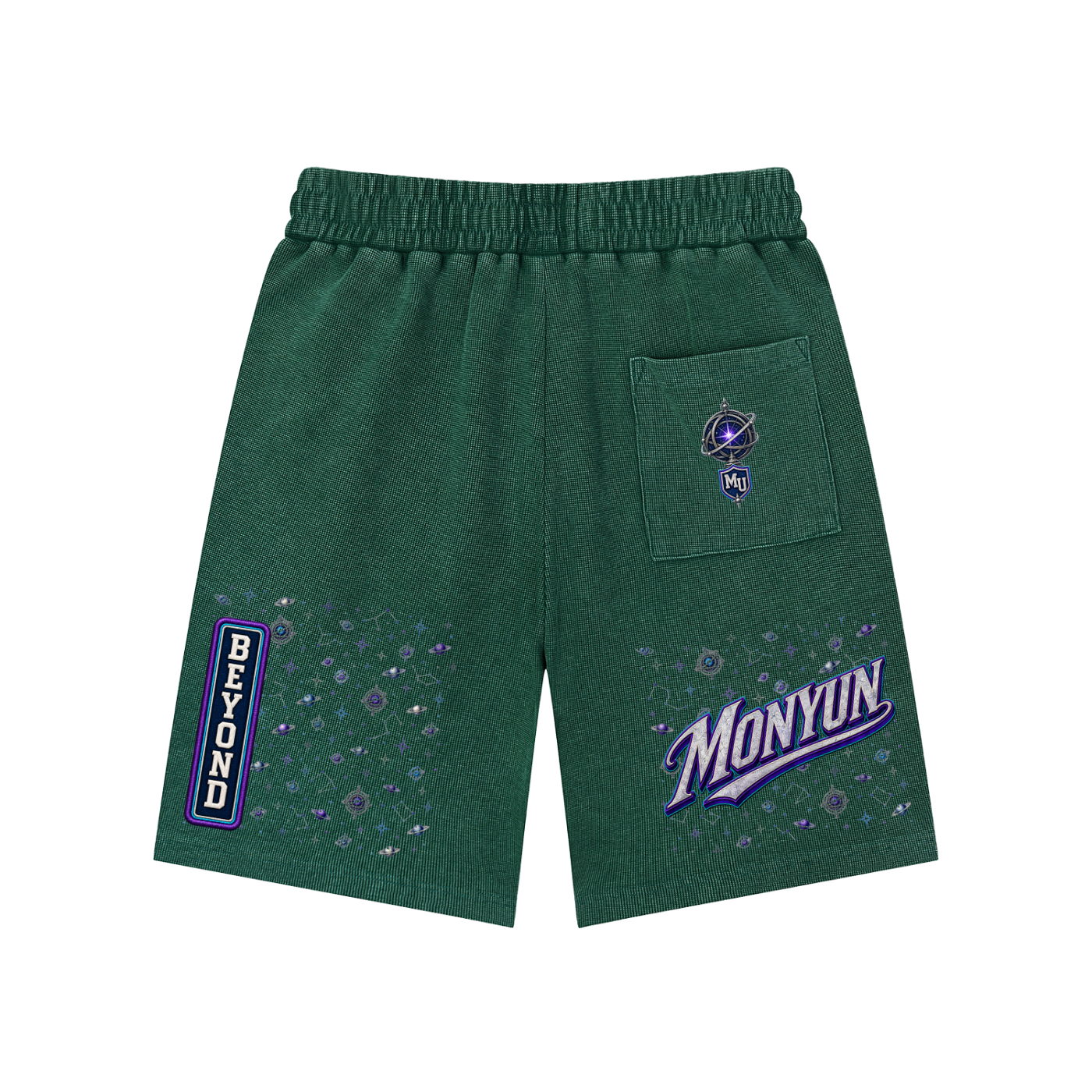 MONYUN university- Beyond The Known Mineral Wash Waffle Knit Shorts
