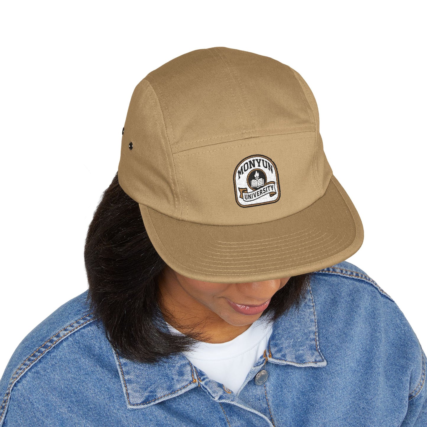 Monyun University-Stylish 5 Panel Cap | Cap, Trendy Embroidery Hat, Outdoor Headwear, Gift for Graduates, Unique Fashion Accessory