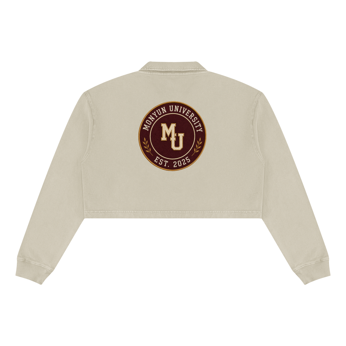 MONYUN University Women’s “Soft Power” Vintage Wash Crop Sweatshirt