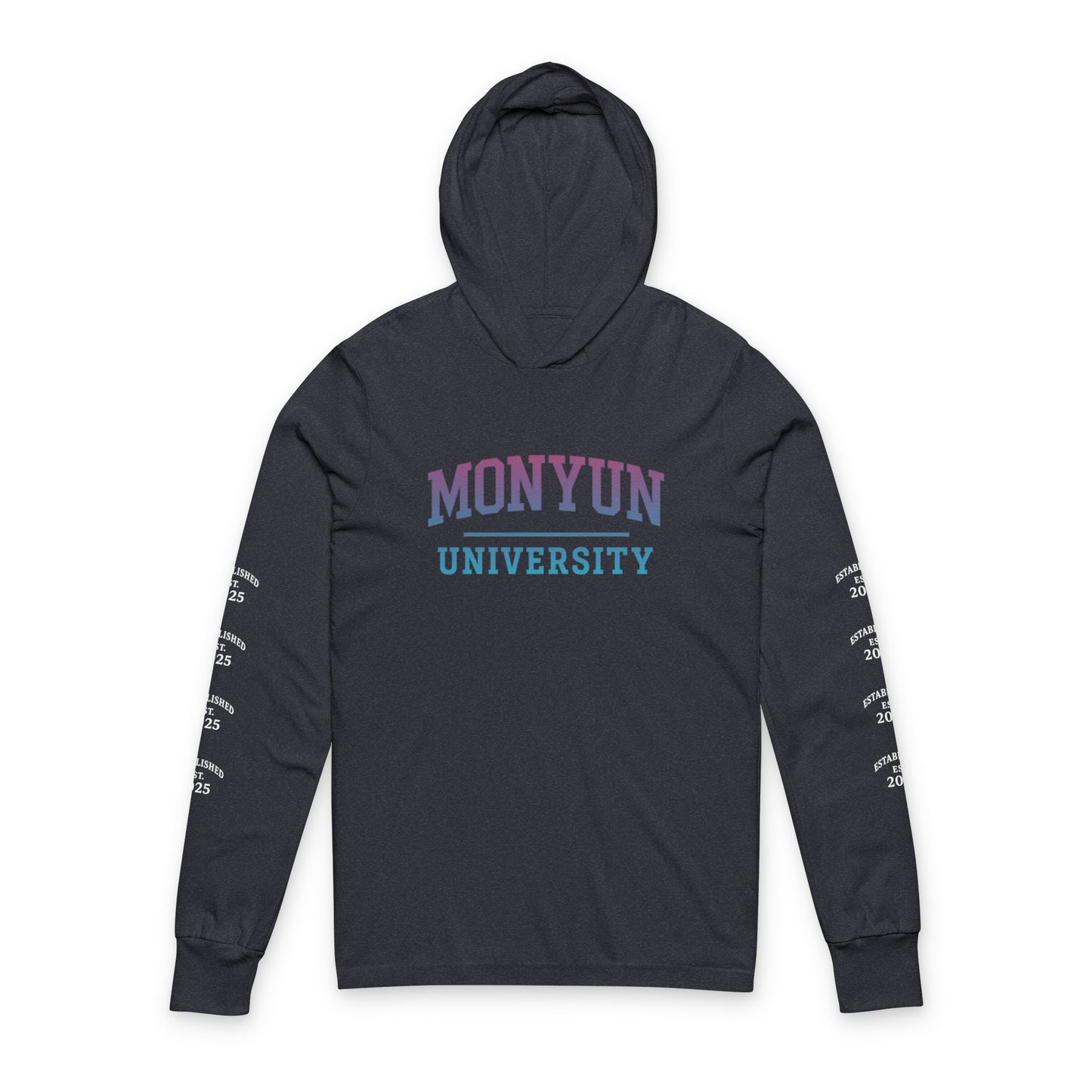 MONYUN University-Stylish Unisex Hooded Long Sleeve Tee - Perfect for College Life, Casual Outings, Beach Days, Layering