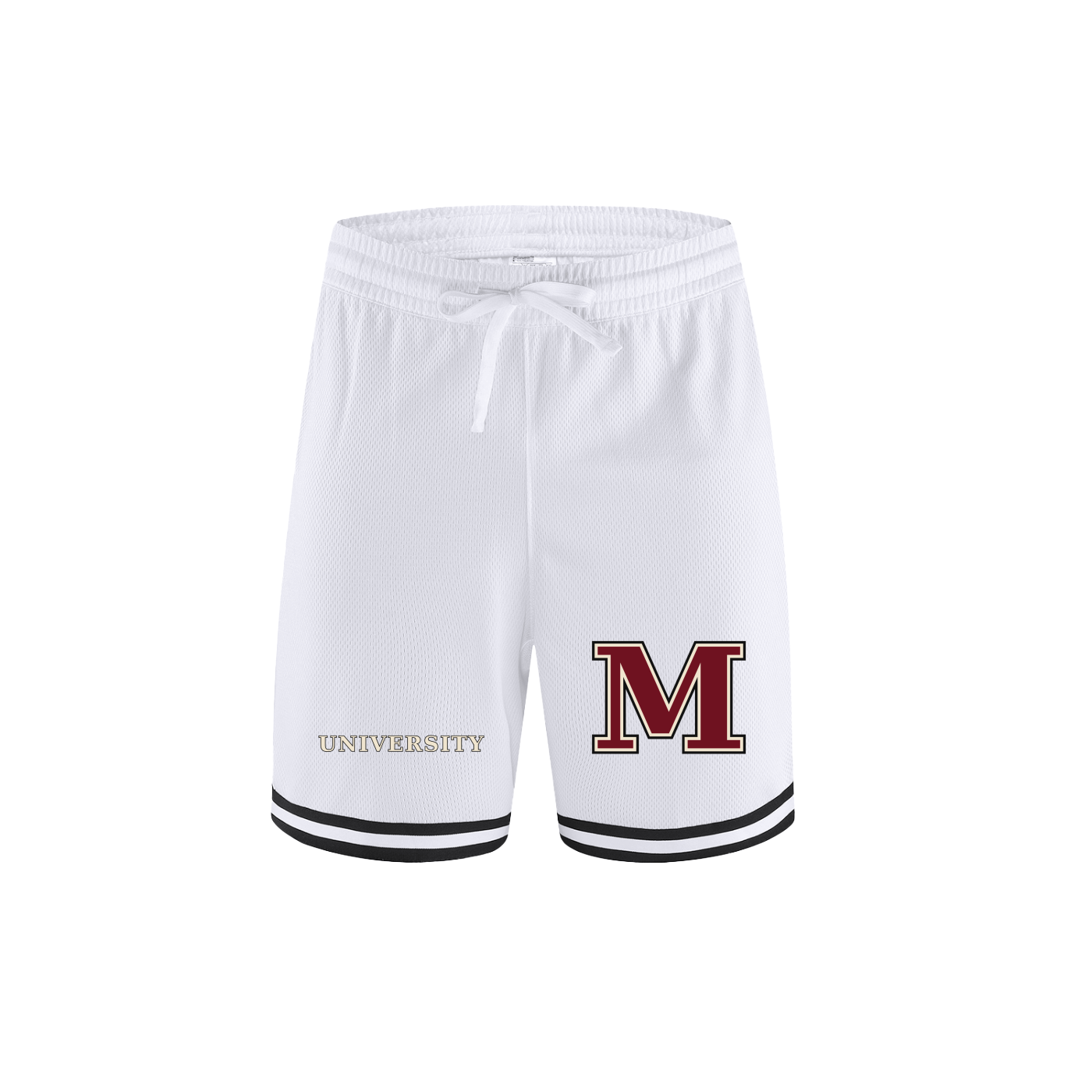 MONYUN university Classic Stripe Trim Basketball Shorts