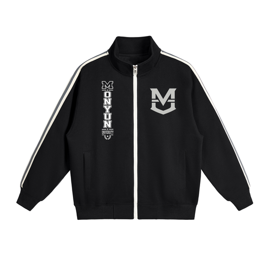 MONYUN university Contrast Side-Stripe Stand Collar  Jacket