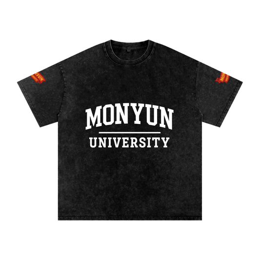 MONYUN university Snow Washed Oversized Cotton T-Shirt