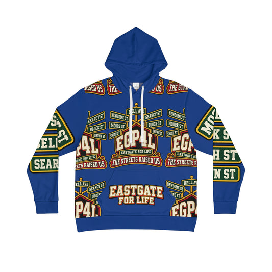 MONYUN University “Eastgate For Life” Hoodie — All-Over Street Sign Graphic