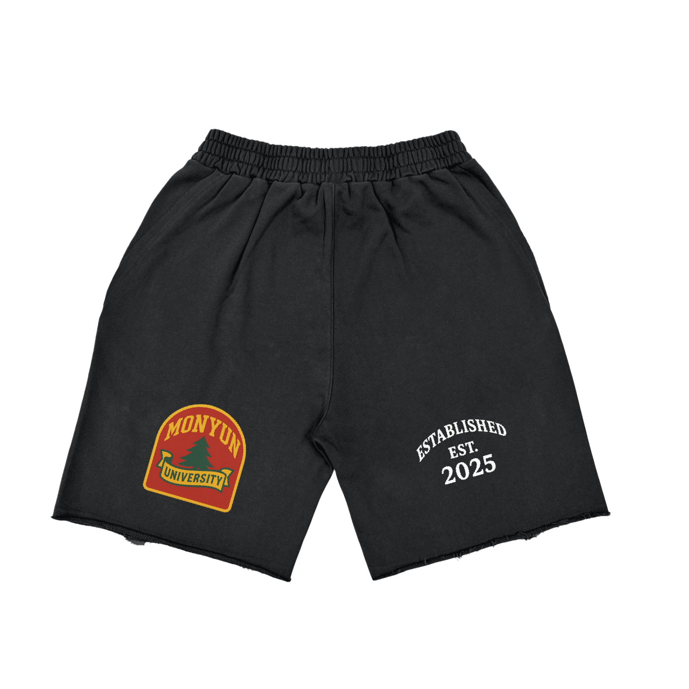 MONYUN university Vintage Washed Tiger Stripes Short Pants