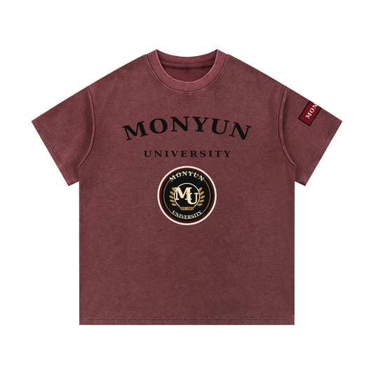 MONYUN university Mineral Wash Waffle Knit T-Shirt