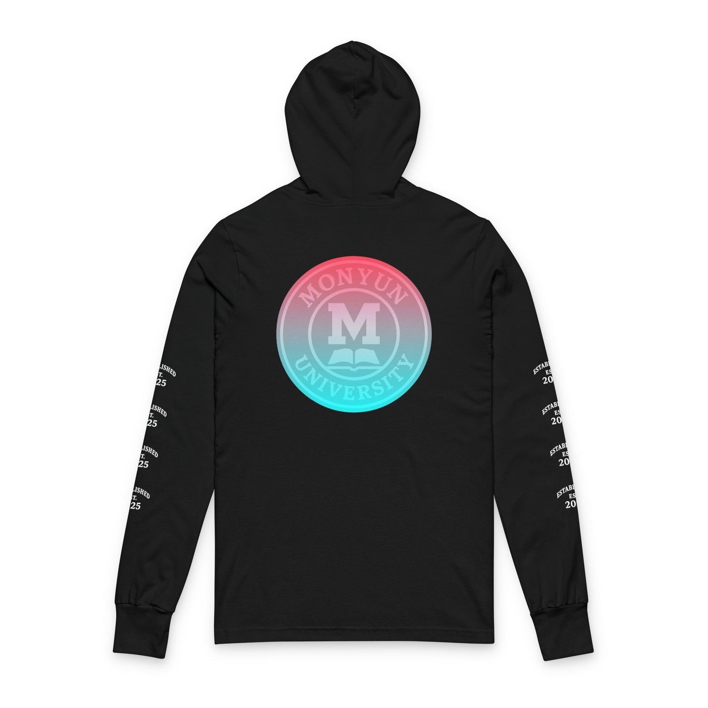 MONYUN University-Stylish Unisex Hooded Long Sleeve Tee - Perfect for College Life, Casual Outings, Beach Days, Layering