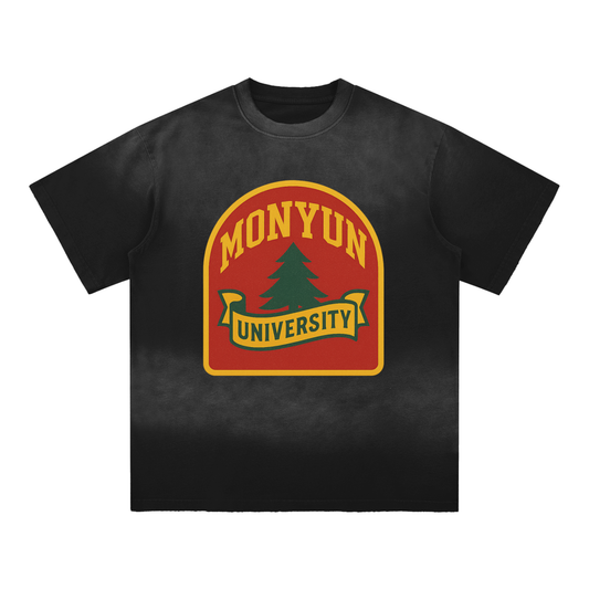 MONYUN university Sun Fade Hand-Frayed Cotton T-Shirt