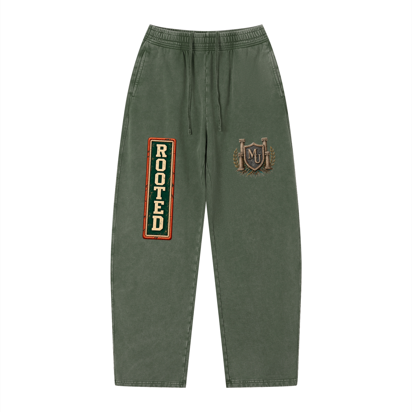 MONYUN university Vintage Wash Loose Sweatpants