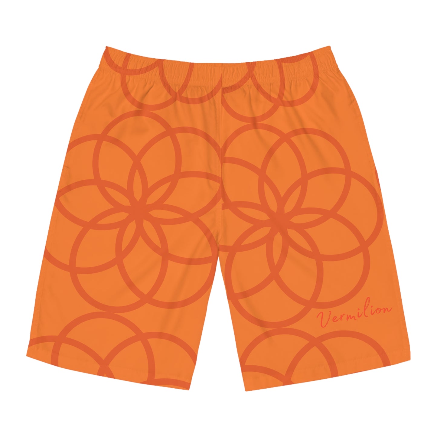 Vibrant Vermilion Men's Board Shorts - Perfect for Summer Beach Days