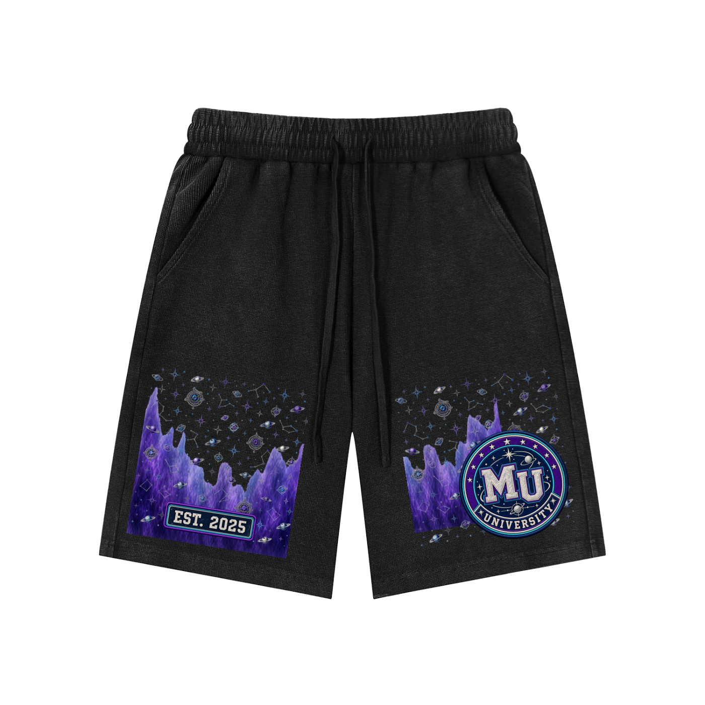 MONYUN university- Beyond The Known Mineral Wash Waffle Knit Shorts
