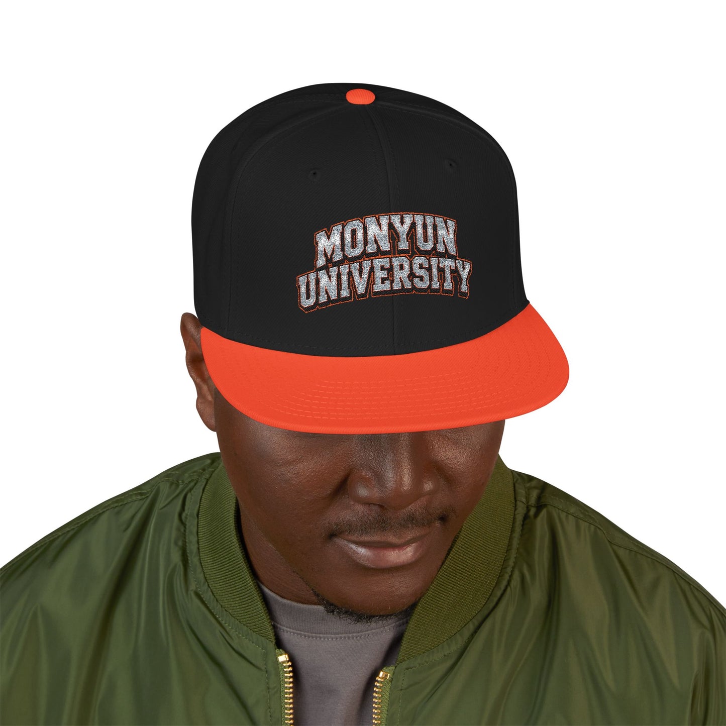 MONYUN university Snapback Hat — Embroidered Patch