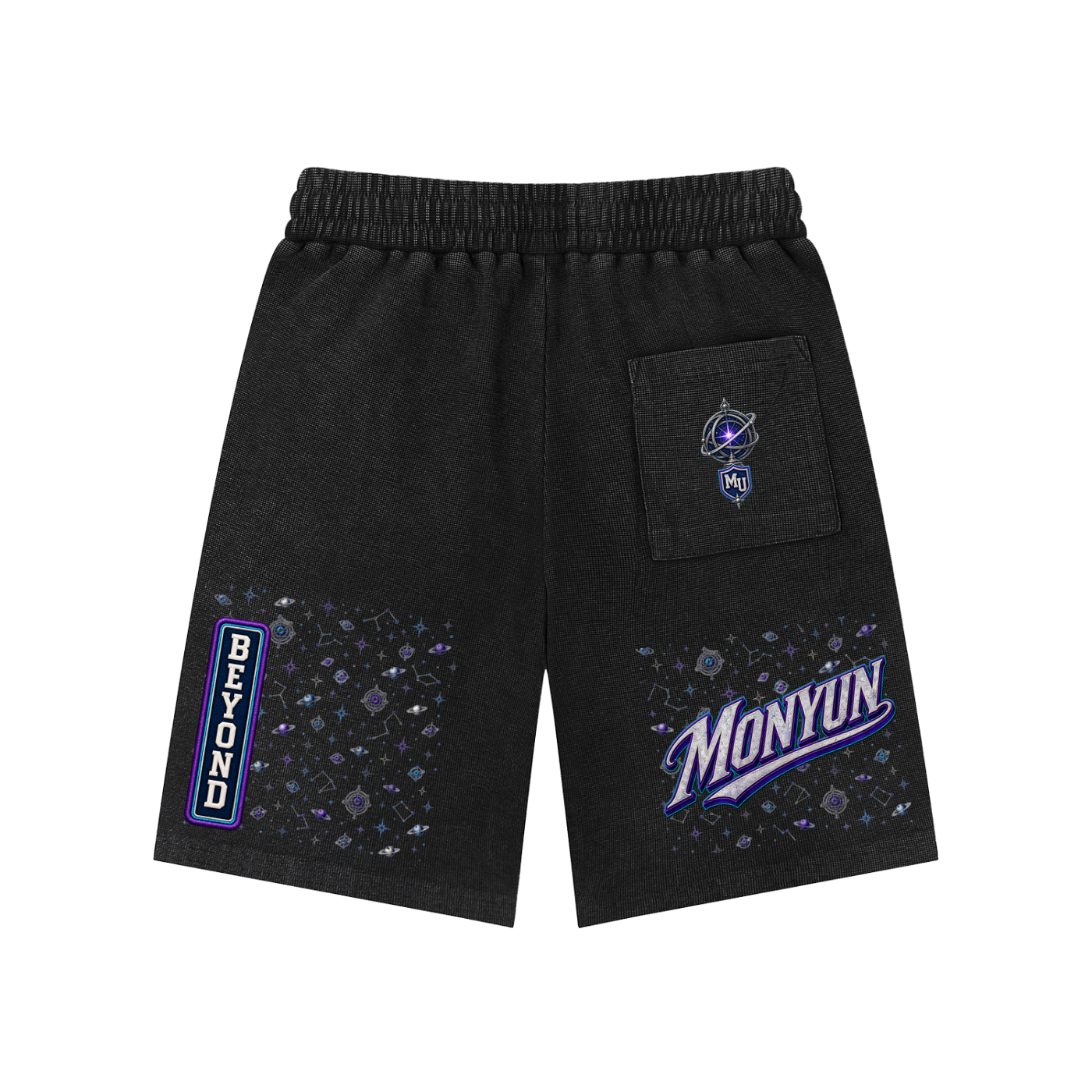 MONYUN university- Beyond The Known Mineral Wash Waffle Knit Shorts