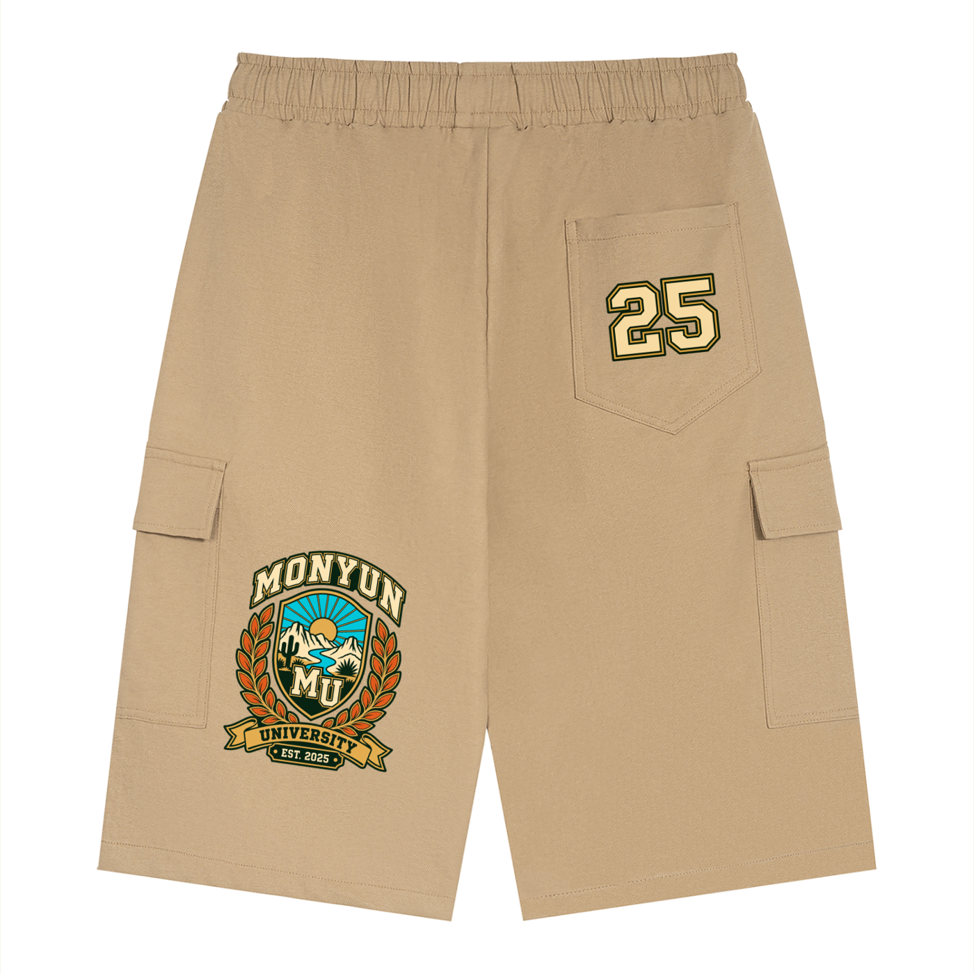 MONYUN university Drawstring Cargo Shorts