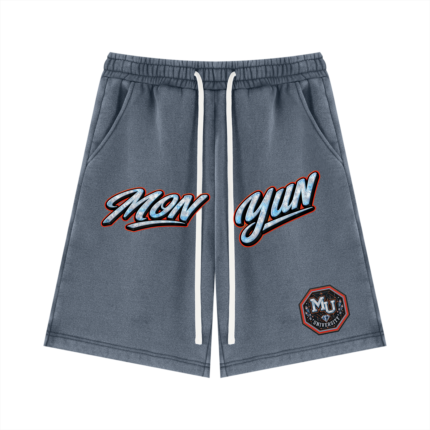 MONYUN university Vintage Wash Fleece Shorts