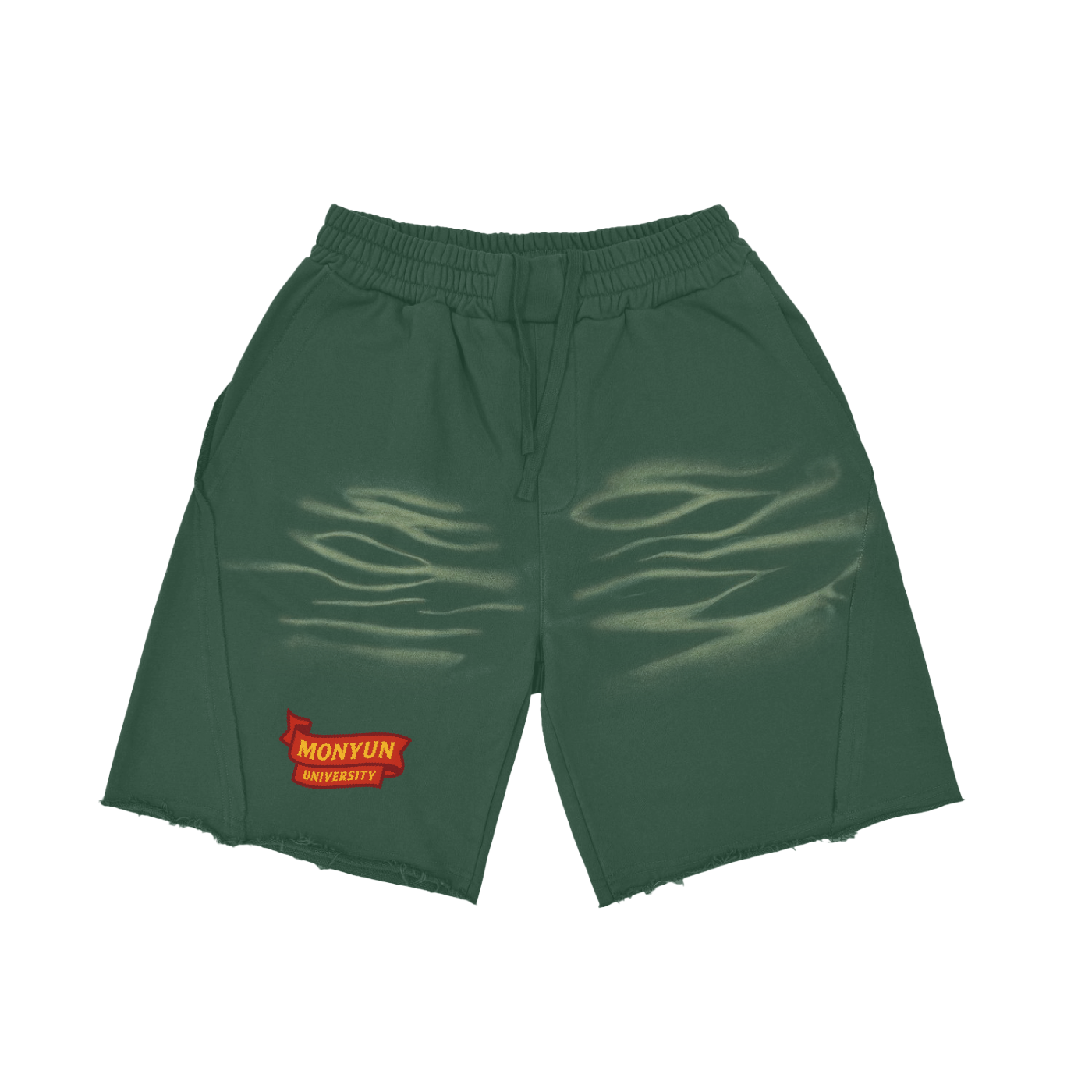 MONYUN university Vintage Washed Tiger Stripes Short Pants