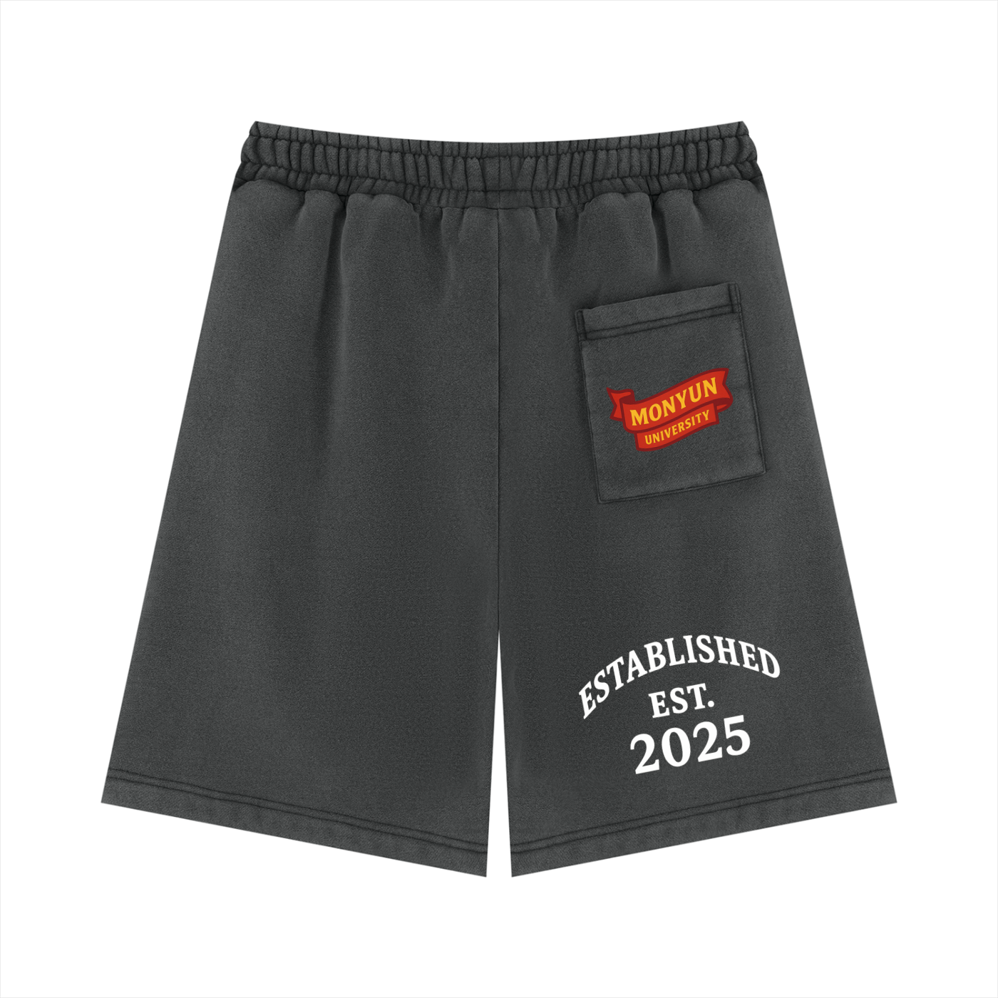 MONYUN Unisex Vintage Wash Fleece Shorts
