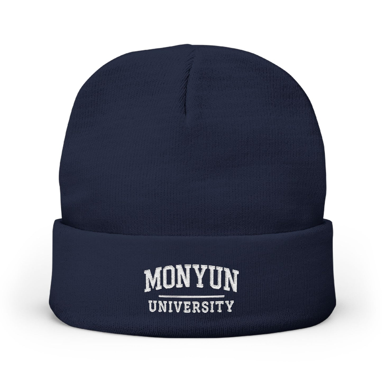 MONYUN University-Embroidered Knit Beanie -  Spirit Wear, College Student Gift, Winter Accessory, Custom Beanie, Warm Fashion Hat