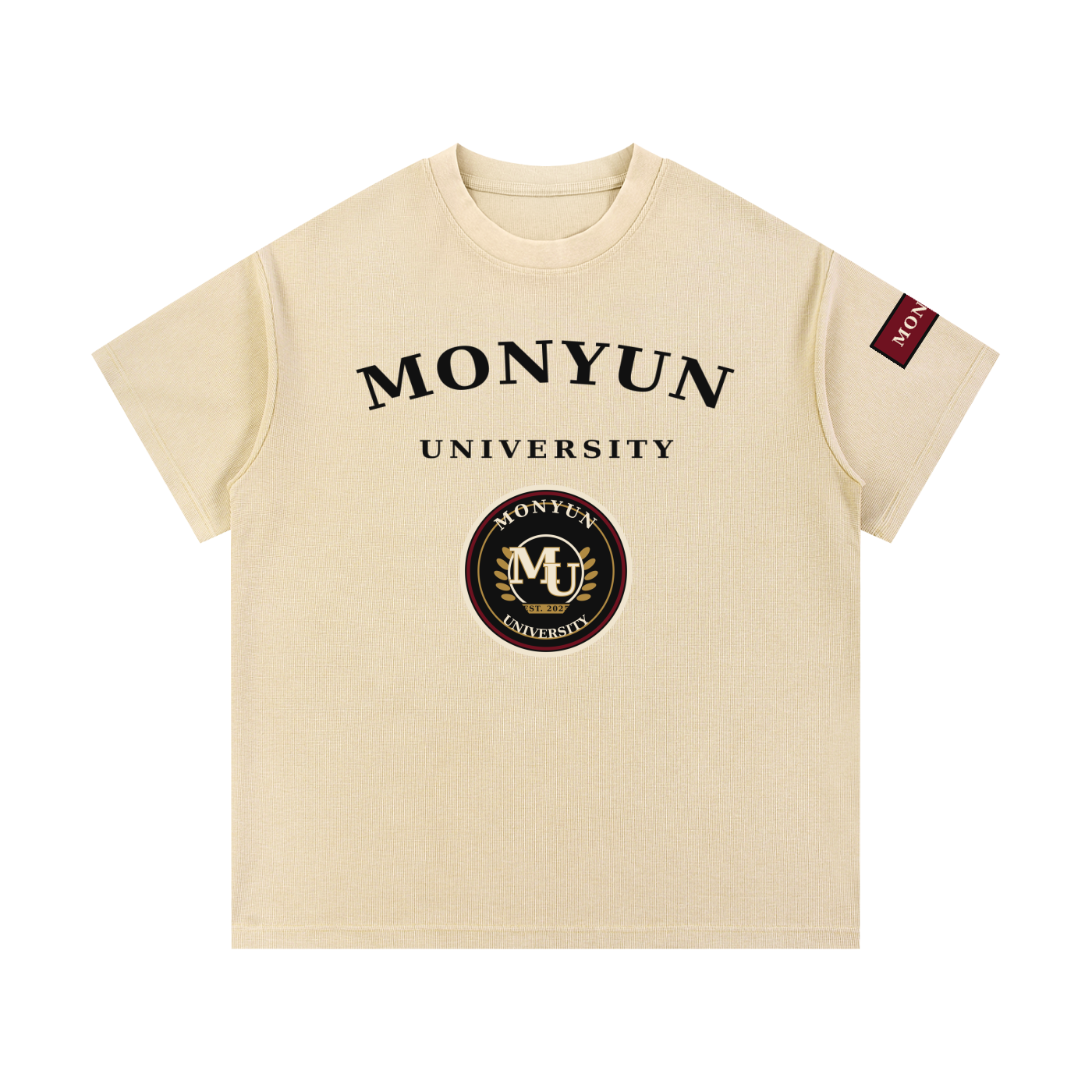 MONYUN university Mineral Wash Waffle Knit T-Shirt