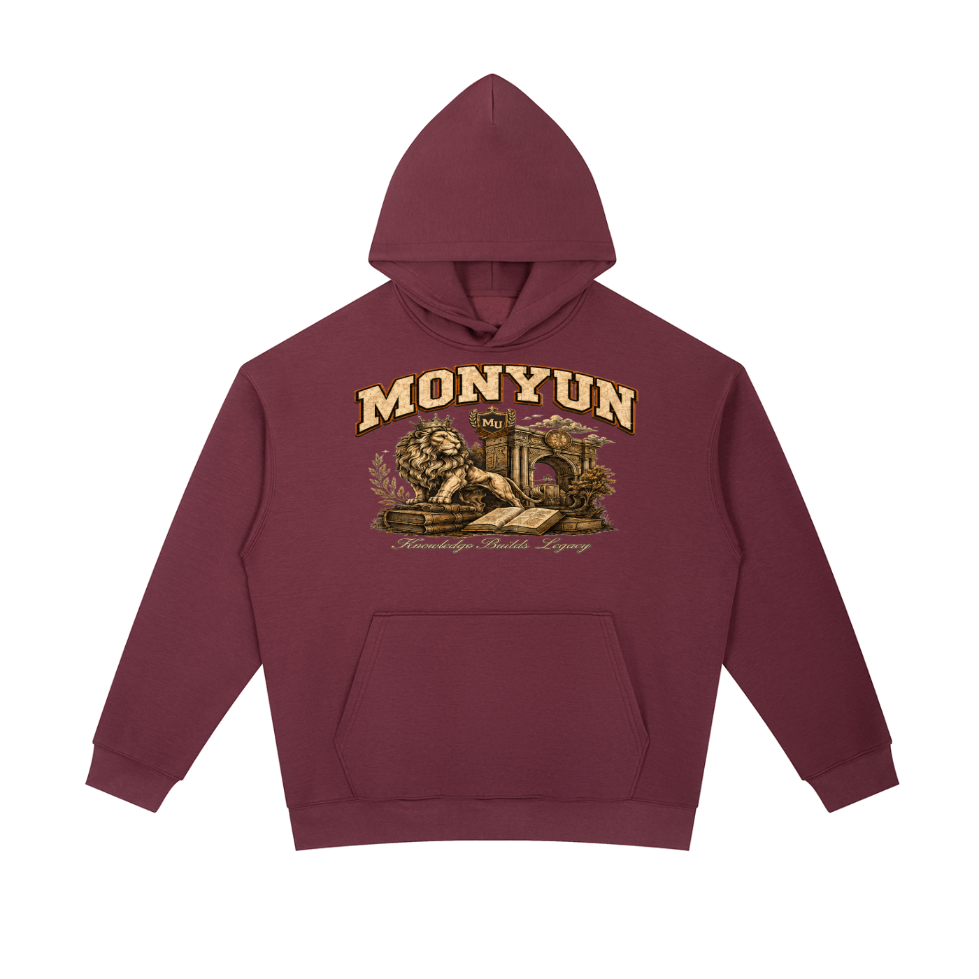 MONYUN university- Knowledge Builds Legacy Essential Heavyweight Hoodie