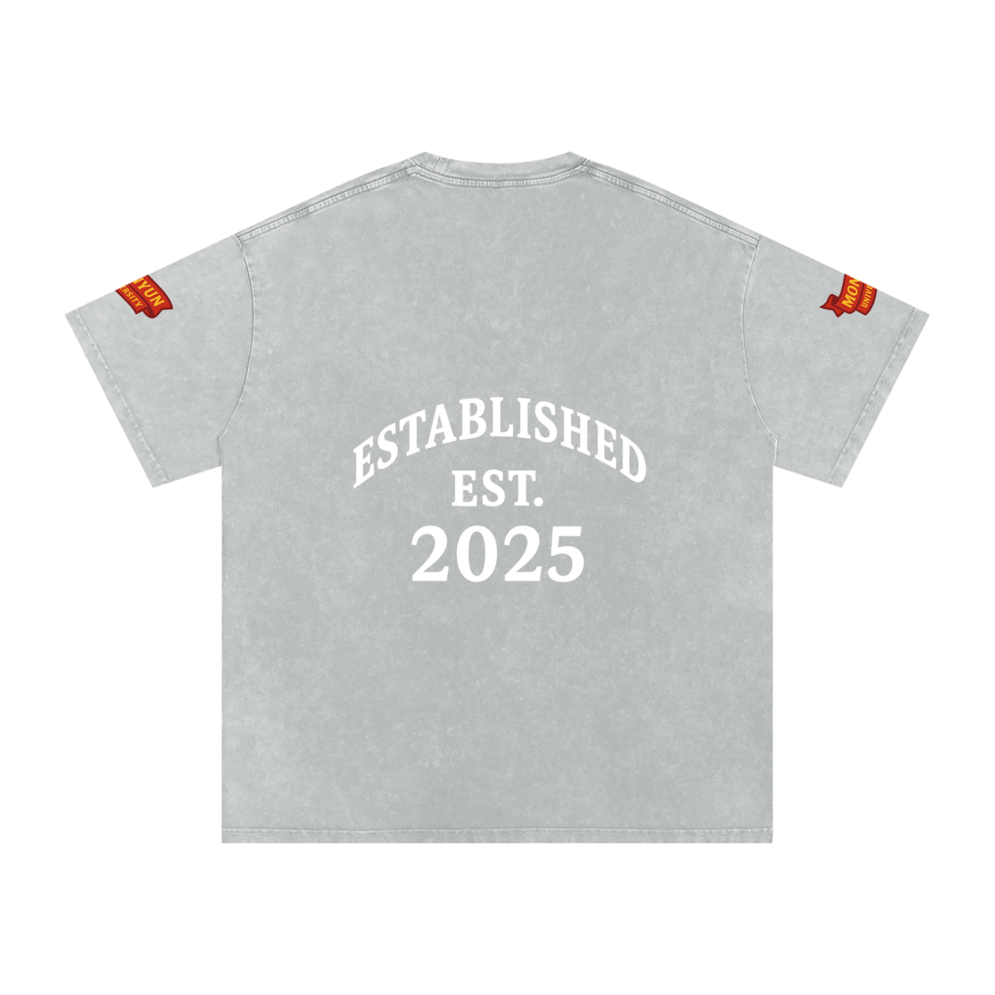 MONYUN university Snow Washed Oversized Cotton T-Shirt