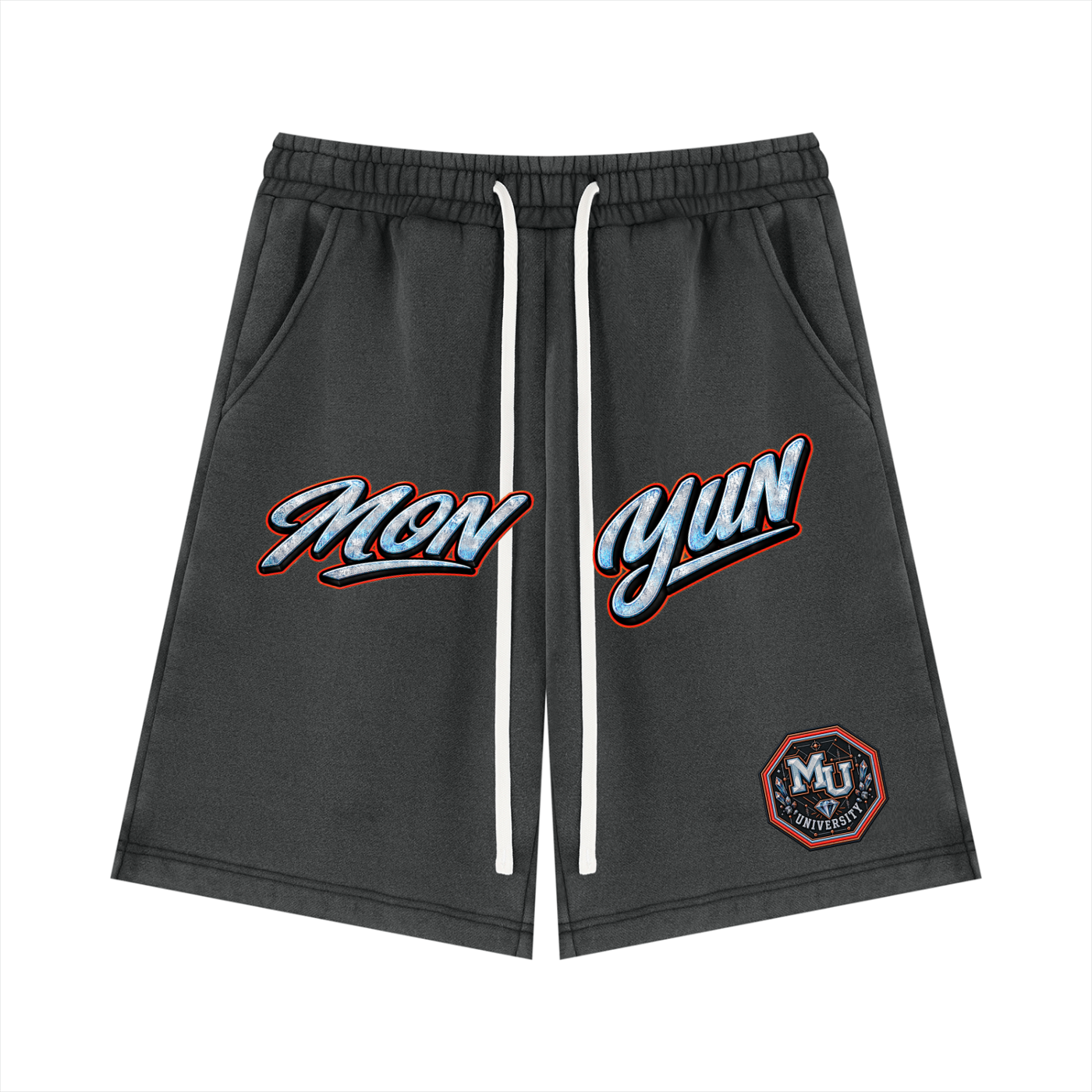 MONYUN university Vintage Wash Fleece Shorts