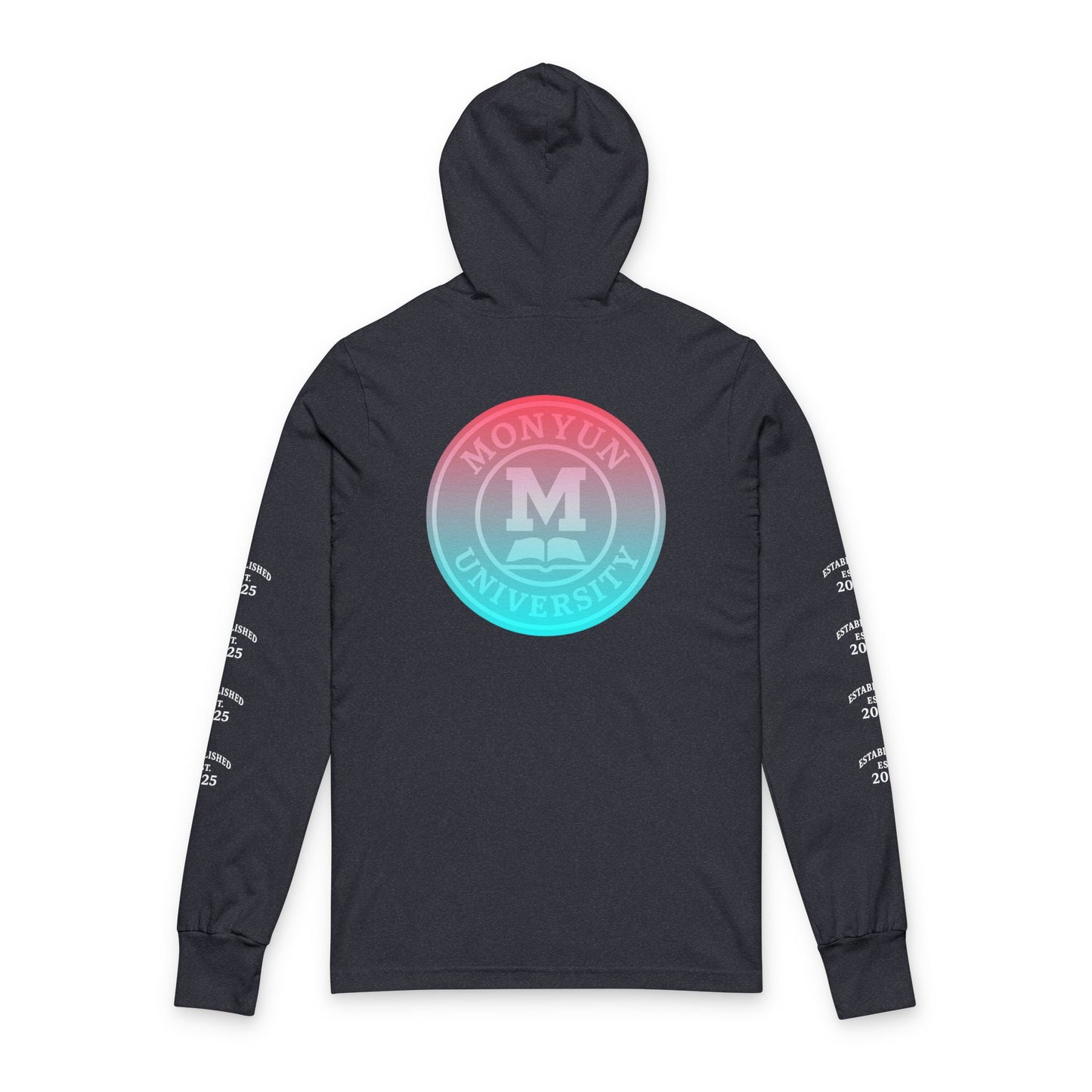 MONYUN University-Stylish Unisex Hooded Long Sleeve Tee - Perfect for College Life, Casual Outings, Beach Days, Layering